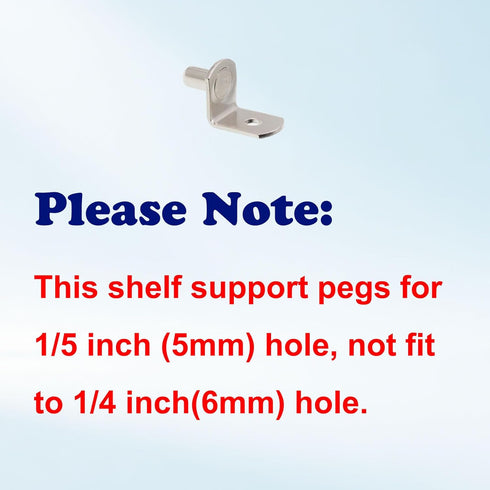 JunLiWei 50 5mm (1/5 inch) Closet Shelf Support Pegs, Pcs Shelf Pegs with Hole, Cabinet Shelf Bracket Pegs, L-Shaped