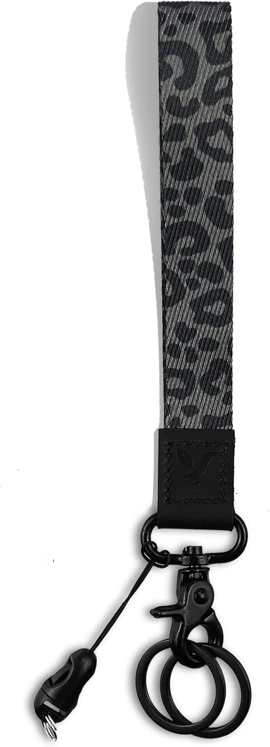 Yiflin Cute Wrist Lanyard for Keys, Keychain, Wallet, ID Holder, Cell Phone, Black Leopard