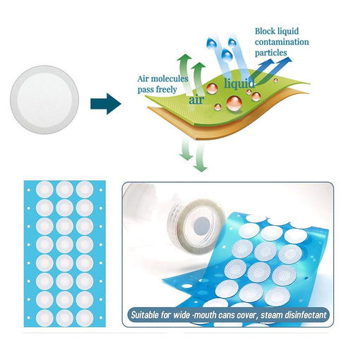 Synthetic Filter Paper Stickers, 20 mm, 0.3 µm Monotub Filter Discs for Mycology - 90 Count for Fruiting Chamber