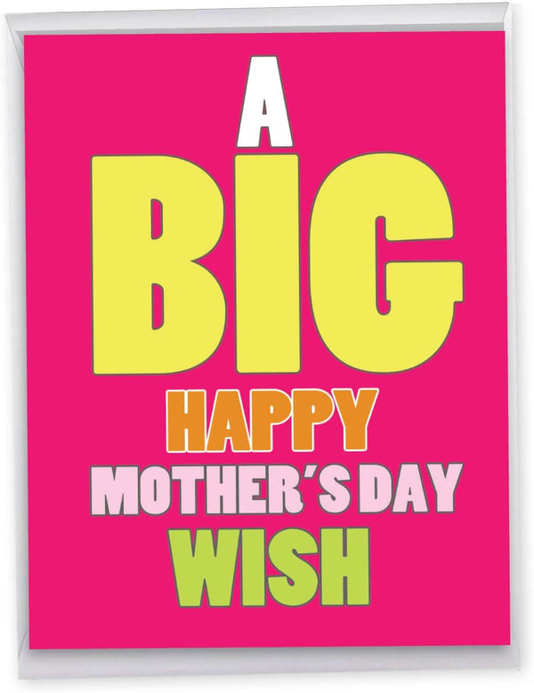 NobleWorks Jumbo Card for Mother's Day (8.5 x 11 Inch) - Big Words of Appreciation - Funny Card, Big Mother's Day Wish