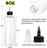 22Pack 8oz Plastic Squeezing Bottles, Clear Oil Dispenser Dropper Bottle Applicator with Twist Top Cap and Leak-Proof Inner Gasket for Crafts, Art, Glue, Paint and More (8 OZ) by Yephets