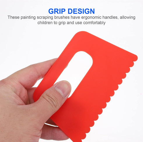 Plastic Paint Scraper, Putty Knife, Spackle Tool, 4 Pcs Plastic Putty Knife Scraper for Art