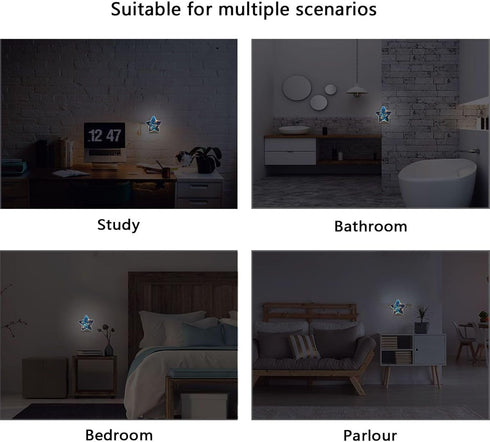 ALAZA Fish Ocean Underwater Coral Reef Star Shaped LED Night Light Dusk to Dawn Sensor Plug in Night Home Decor Desk