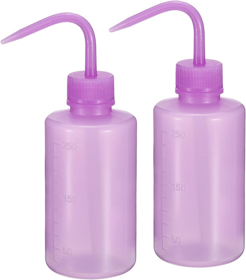 PATIKIL 2pcs 250ml Plastic Wash Bottle, Narrow Mouth Squeeze Bottle for Lab Cleaning, Washing, Irrigation Liquid