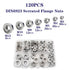 STORMCUBE 120 DIN6923 M3 M4 M5 M6 M8 M10 M12 304 pcs Serrated Flange Nuts Assortment Kit Stainless Steel Hex Lock Nuts