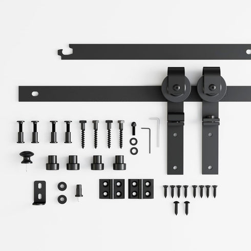 FLYVLIEG 3FT 2 Upgraded Mini Folding Sliding Barn Door Hardware Kit for Doors,Easy Install,Small Cabinet Barn Door