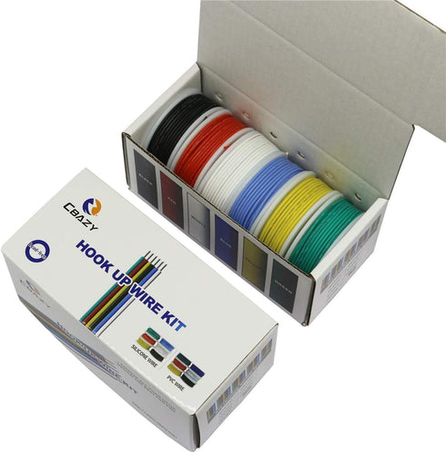 18 6 16.4 18 Hook up Wire Kit (Stranded Wire Kit) Gauge Flexible Silicone Rubber Electric Wire Colors feet Each AWG