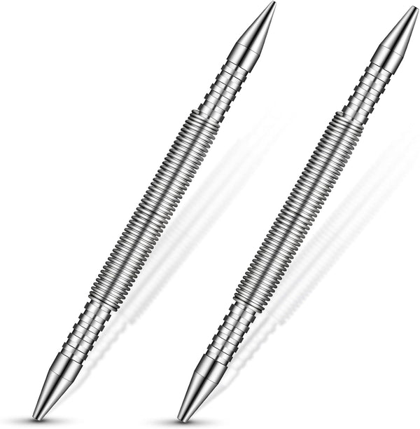 2 Pieces Spring Loaded Nail Set, Hammerless Trim Combination Tool Kit with 1/32 Inch to 4/32 Inch Tools for Carpentry