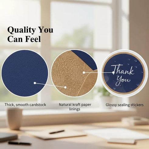 XXINMOH 100 Pack Set 4x6 inch Set Thank You Cards With Envelopes Bulk & Stickers - Blank Thank You Notes Bulk Box
