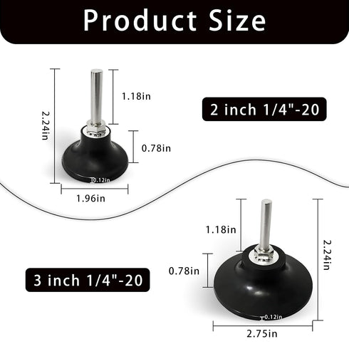3 Inch 1/4" Tools,2 Pack Quick Change Disc Pad Holder with Shank for Sanding Discs Polishing, Surface Preparation,Die