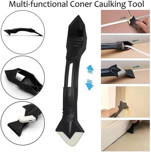 2 Pack 3-IN-1 Caulk Tool, for Removal and Application in Bathroom, Kitchen, and Window Sealing