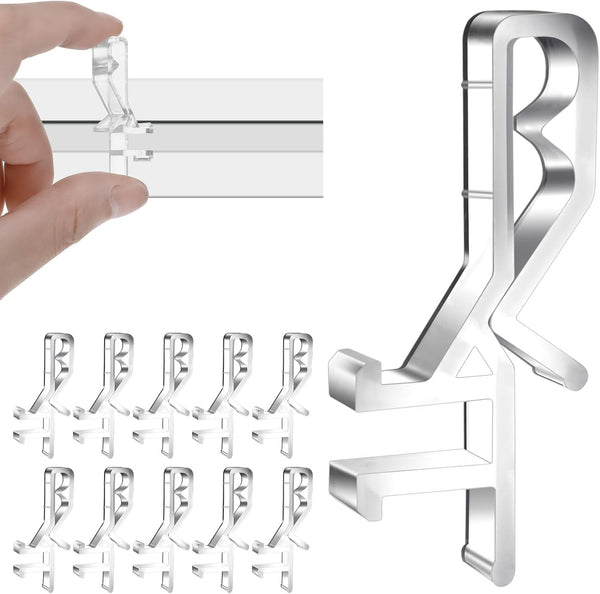 YBEATY 10 Pcs Hidden Channel Valance Clips Blind Valance Window Blind Clips Plastic