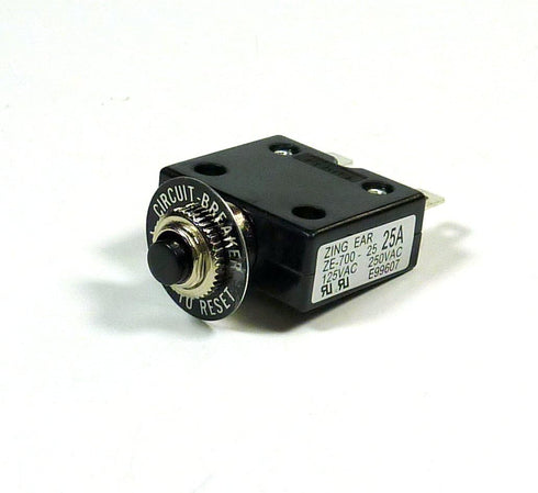 Philmore 25 Amp Push Button Manual Reset Thermal Circuit Breaker 50V DC, 250V AC