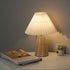 Tiiyee Small Table Lamp, Pleated Table Lamp Bedside Night Lamp with Rattan