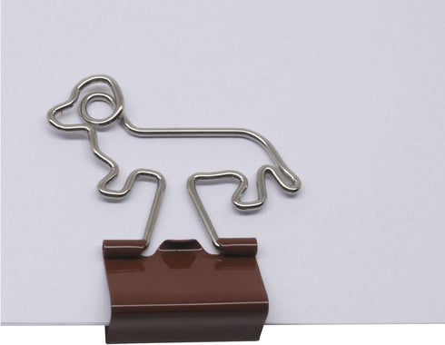 Dachshund Shaped Binder Clips 25 Count Bag Small 23mm Office Gift (Brown) by Butler in the Home