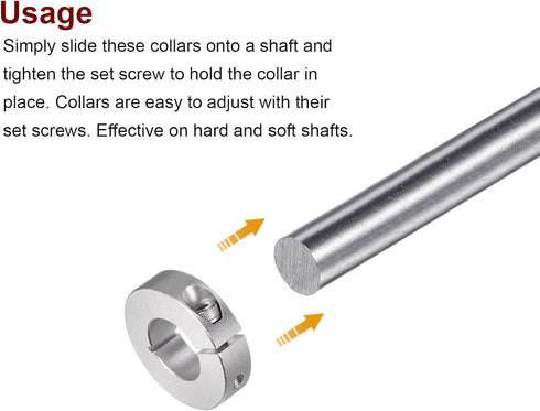2pcs Shaft Collar Set, 22mm Bore Aluminum Alloy Split Clamp-On Collars for Wheel Barrow Axle