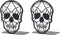 Moocci Black Skull Design Bookend Metal Book Ends, Heavy Duty Bookends for Shelves
