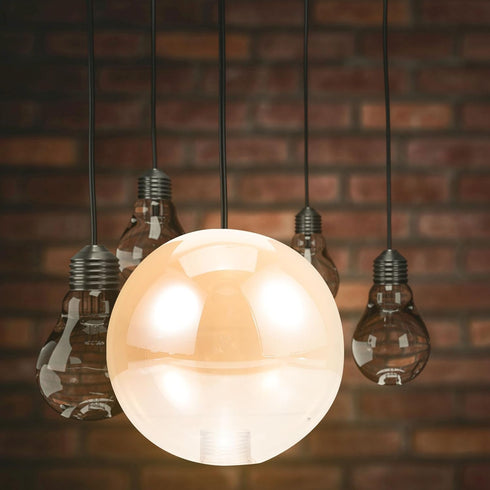 4.72 Inch Angoily Amber Glass Ball Lampshade Replacement Decorative Globe Light Cover for Pendant Floor Table Lamps