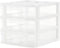 Gracious Living 3 Drawer Desktop Organizer, Craft Storage with Organization Lid for Office Supplies, White/Clear