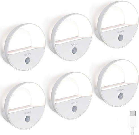 AURAXY Rechargeable Motion Sensor Night Light, Battery Night Lights LED Cool White