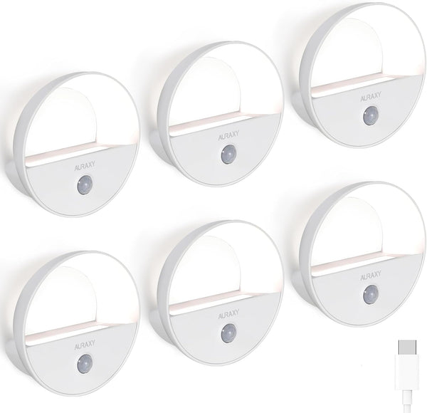 AURAXY Rechargeable Motion Sensor Night Light, Battery Night Lights LED Cool White