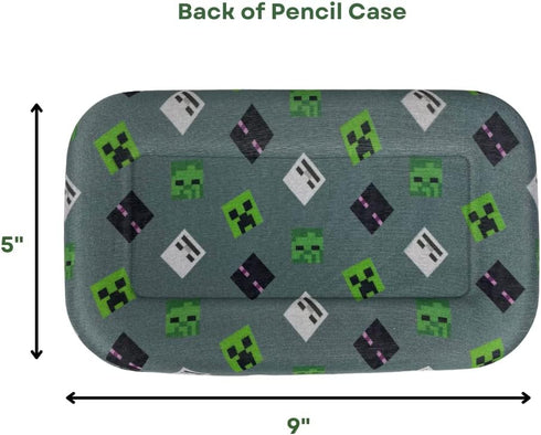 Innovative Designs Minecraft Pencil Case Set, Stickers and Gel Pens for Kids, Molded with Zip Closure