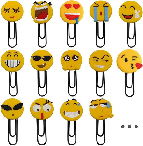 Cute Bookmarks, Funny Paperclip Bookmark, Novelty Emoticon Book Marker for Kids, 10PCS Random