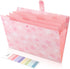 SKYDUE Expanding File Folder - 5 Pocket Accordion File Organizer for School Office Supplies, Pink