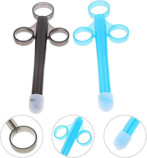 2Pcs 1 16.5X6.8CM Healifty Oil Syringe Douche Cleaner: Personal Lubricant Applicator Anal Vagina Cleaning Kit Reusable