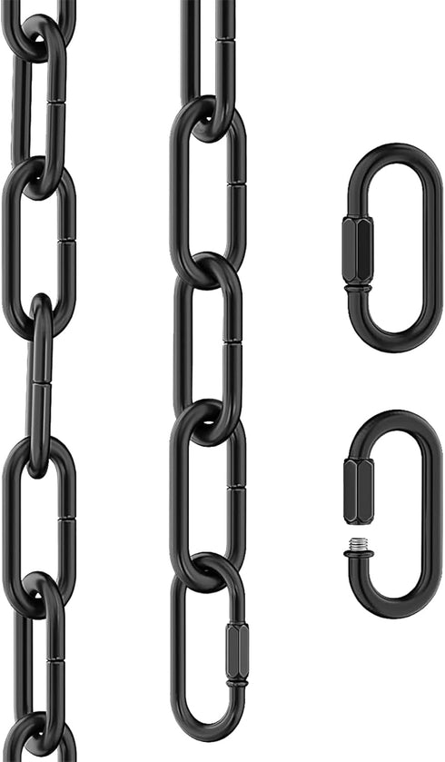 LOUSACE 6 Feet Industrial Black Light Fixture Chain, Adjustable Metal Pendant Chandelier