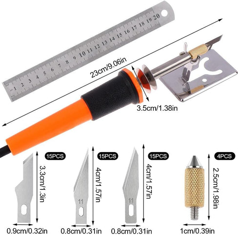 67Pcs Electric Hot Knife Cutter Tool Set, Hot Knife Multipurpose Stencil Cutter with Metal Stand, 60 Pieces Blades,110V by Yiphates