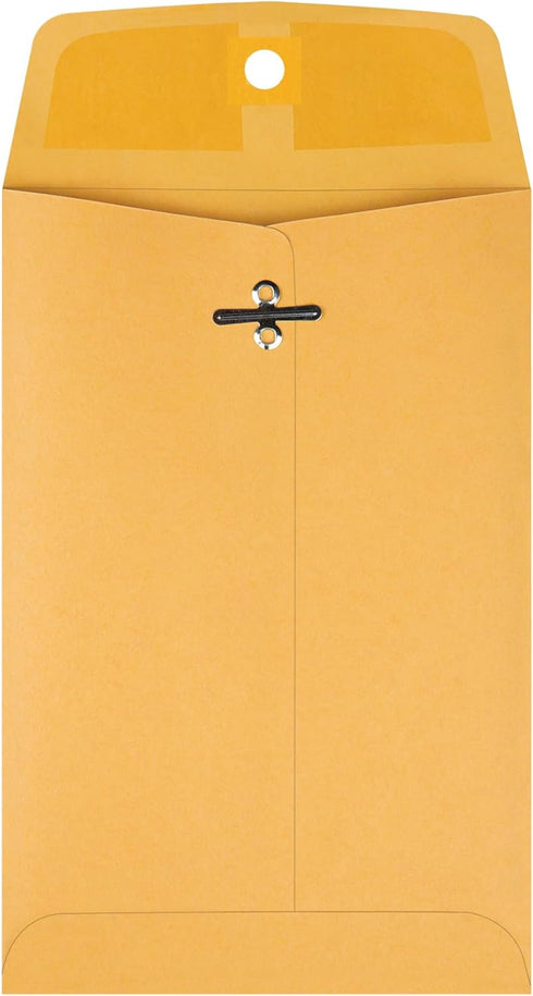 Quality Park Clasp Envelopes, 5 x 7-1/2, 28 lb Kraft Paper, Gummed Closures, 100 per Box (QUA37835)