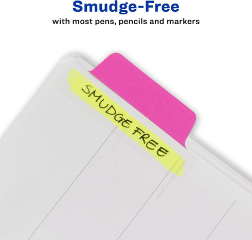 Avery Margin Ultra Tabs, 2.5" x 1", 2-Side Writable, Assorted Neon Colors, 48 Repositionable Page Tabs (74865)