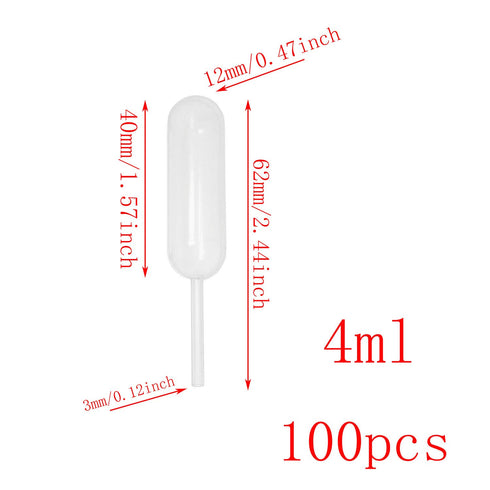 4ml Pipette 100PCS Disposable Plastic Squeeze Transfer Droppers for Liquid Injectors, Chocolate, Ice Cream, Cupcakes