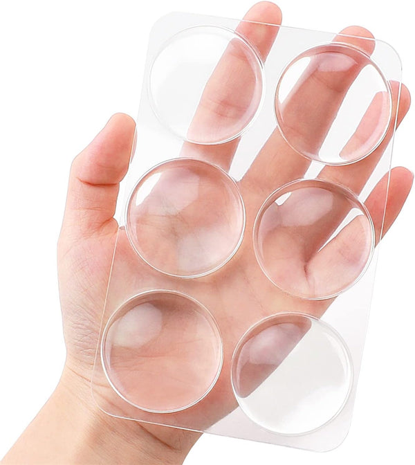 Wall Door Handle Stopper - 6 PCS Clear Round Rubber Door Knob Wall Shields, Stronger Self-Adhesive Bumpers