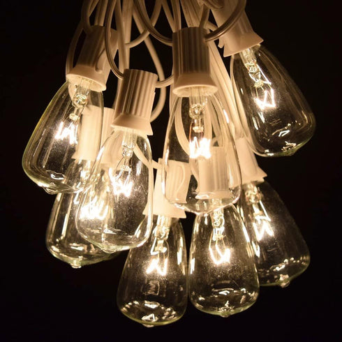 ST11 Bulbs 10 Hometown Evolution, Inc. Vintage Outdoor Patio String Lights with Clear Light (White Wire, ft)