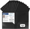 HABGP 12 Pack Black File Folders with Pockets, Letter Size Plastic 2 Pocket Folders for Documents, School Supplies