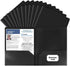 HABGP 12 Pack Black File Folders with Pockets, Letter Size Plastic 2 Pocket Folders for Documents, School Supplies