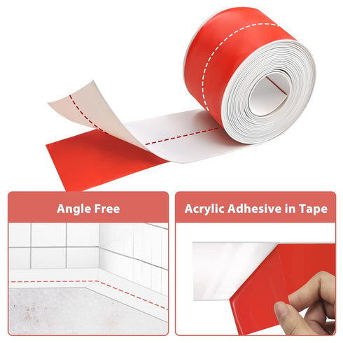 SNAILGARDEN 2 Rolls Bath Sealant Strip, Acrylic Adhesive Caulk Strip with 2Pcs Caulking Tools, White Seal Strip Waterproof Sealant Tape for Bathroom,Kitchen,Toilet,Wall Corner