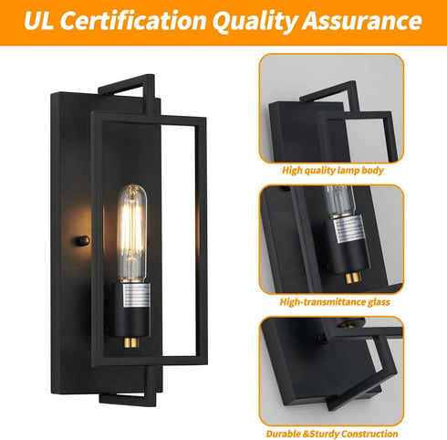 1-Light E26 HardwiredBulb Wall Sconce,Metal Wall Sconce Light Fixtures,Ceramic Base,Modern Indoor Lighting Included