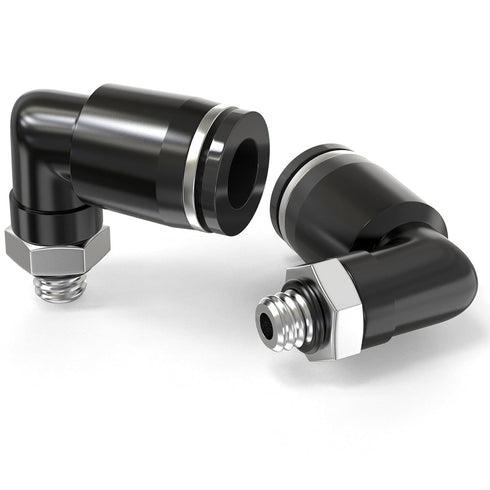 TAILONZ PNEUMATIC Male Elbow 4mm Tube OD x M5 Thread 90 Push to Connect Fittings (Pack of 10)