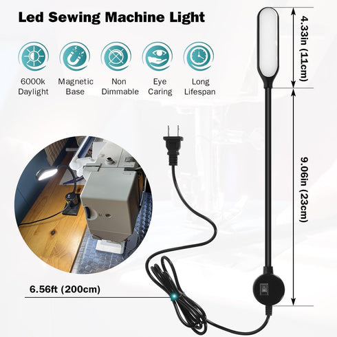 Magnetic Work Light, LED Machine Light with Flexible Gooseneck Multi-Purpose for Workbench, Lathe, Drill Press