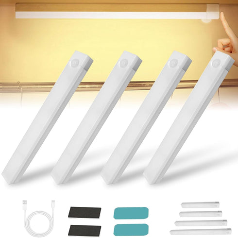 Generic 4/8Pack Punch-Free Smart Sensor Magnetic Rechargeable Led Lights,Under Cabinet Lights,Home Motion Sensor