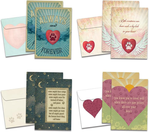 Tree-Free Greetings Forever Friends Pet Sympathy Card Assortment - 5 x 7 Inches, 8 Cards and Envelopes per Set