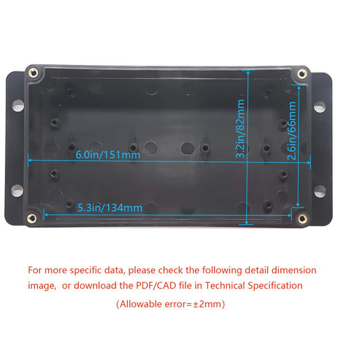 Zulkit Junction Box, ABS Plastic Dustproof Waterproof IP65 Electrical Boxes Project Enclosure, Black (Pack of 2)