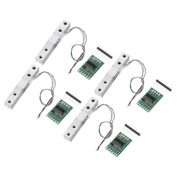 MECCANIXITY 4 Set Digital Load Cell Weight Sensor 1KG + HX711 Module, 24 Bit Precision A/D for DIY Kitchen Scale Kit