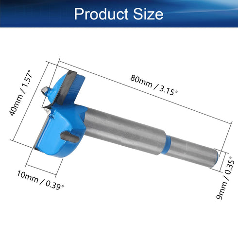 Auniwaig 40mm Dia Forstner Drill Bit Wood Hole Saw Auger Opener for Woodworking