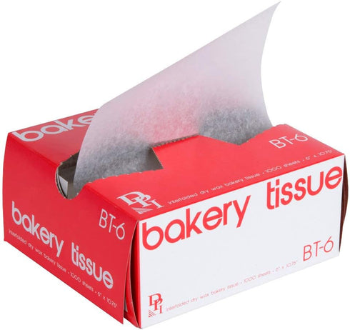 Packaging BT-6 6" 10 3/4" qty/Pack 1000 (2 Pack) Durable Interfolded Bakery Tissue Paper Sheets x