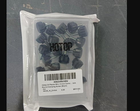 Hotop Black(20 Pieces,M4 10 mm) Threaded Knurled Thumbscrew Monitor Mount Screws on Knobs Monitor Screws Carbon Steel
