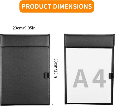 KINGFOM PU Leather Hardboard Clipboard, Magnetic Clip A4 Letter Size with Pen Holder for Nurses, Students, Teacher